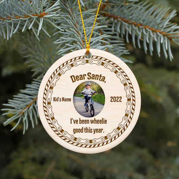 Dear Santa cycling ornament for kids, BMX bike ornament, boys girls commemorative bicycle ornament| ONT90