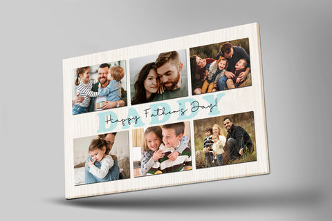 DADDY Personalized Canvas Photo Collage, Fathers Day Gift for Dad from Children, Dad Birthday Christmas| N2520