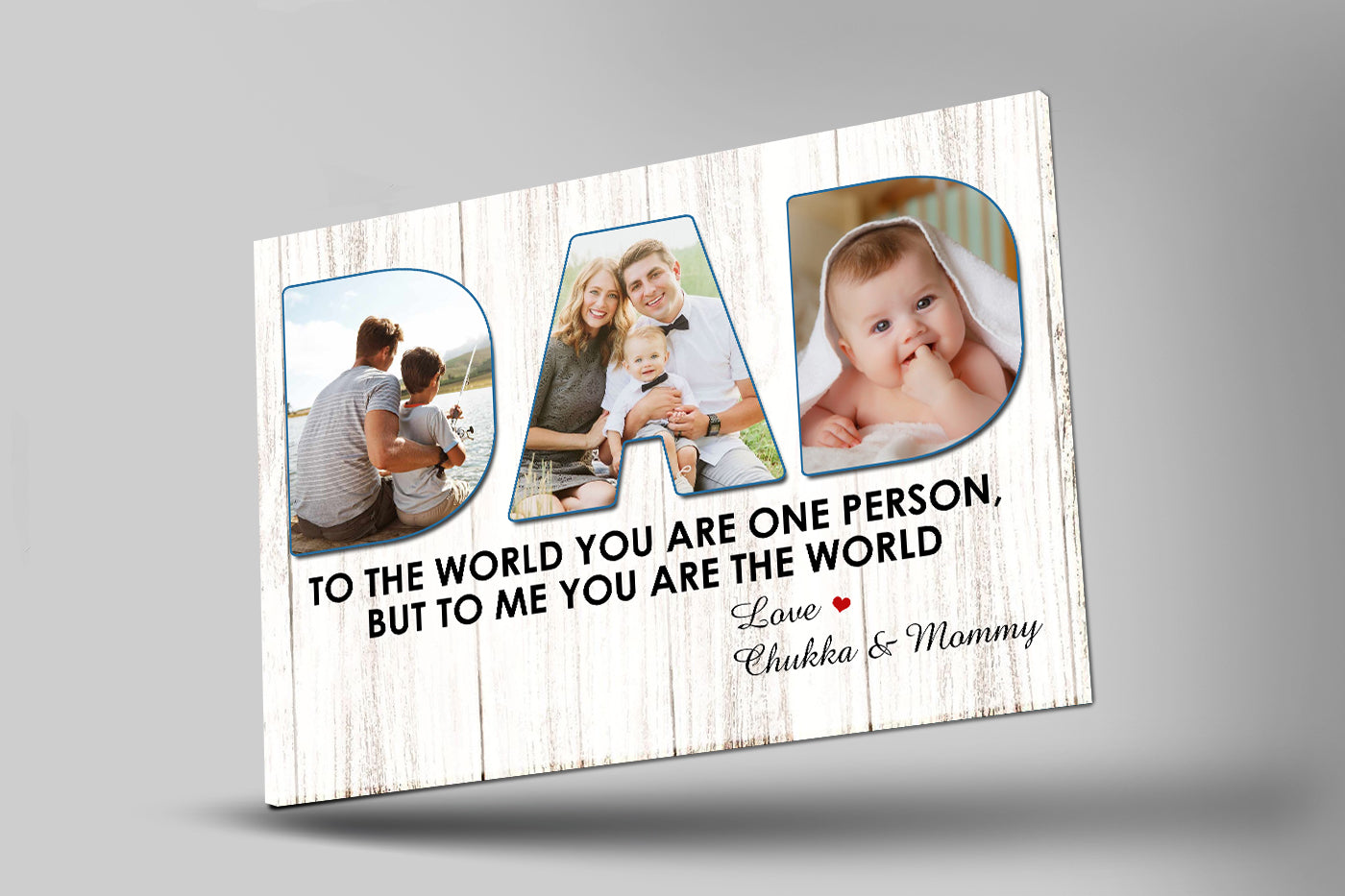 Personalized Canvas for Dad - You Are The World| Father's Day Gift for Husband, Father| Dad Birthday JC874