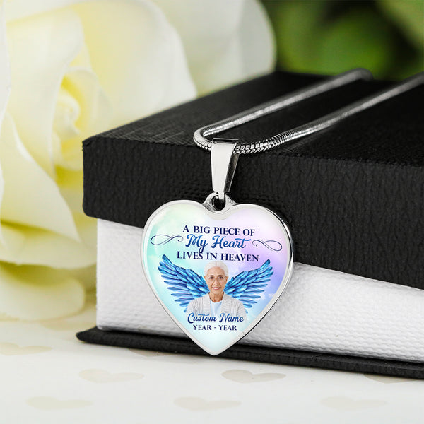 Custom Memorial necklace with picture| Remembrance gift for loss Dad Mom Husband| Sympathy jewelry NNT17