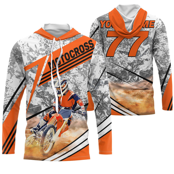 Custom bikers photo motocross jersey camouflage UPF30+ kids men women dirt bike motorcycle offroad NMS1029