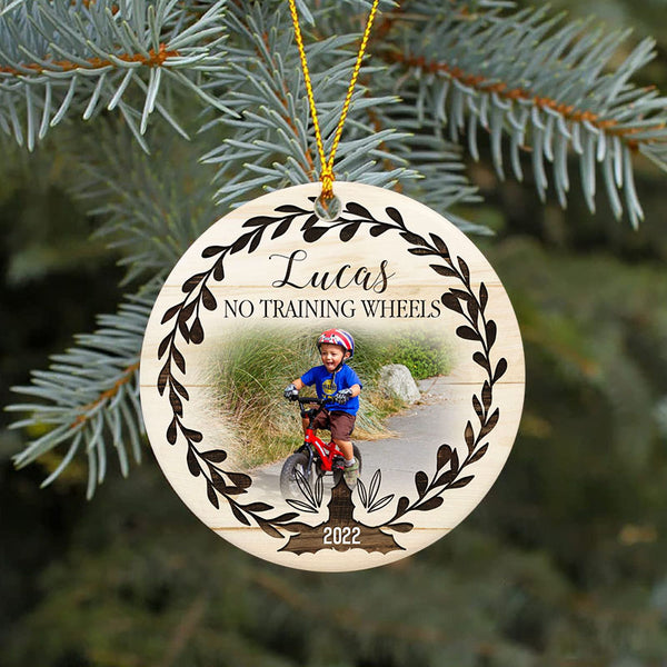 No training wheels ornament boy girl, personalized commemorate cycling ornament, biking gift| ONT39