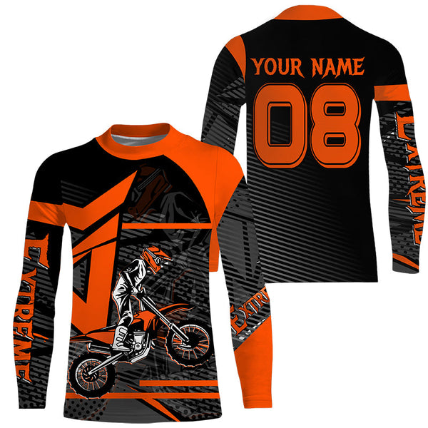 Extreme MX jersey for kid men women custom dirt bike off-road UPF30+ orange Motocross racing shirt PDT254