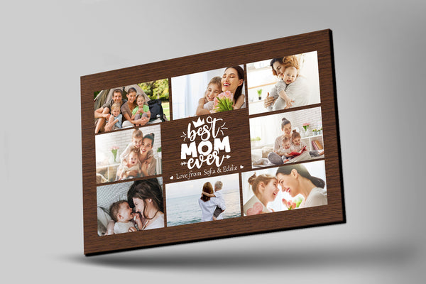 Custom Mom Canvas| Best Mom Ever Mom Photo Collage| Gift for Mom, Mother on Mothers Day Christmas| JC832