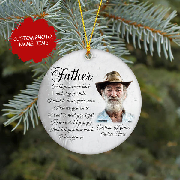 Dad memorial ornament Christmas in heaven, personalized dad angel ornament, sympathy gifts father| ONT19