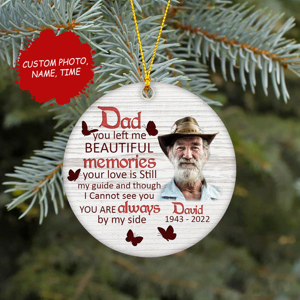 Personalized dad memorial ornament, Christmas in heaven ornament, sympathy ornament for loss of dad| ONT16