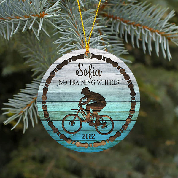 No training wheels bicycle Xmas ornament boys girls, learned to ride bike ornament, Cycling gift| ONT37