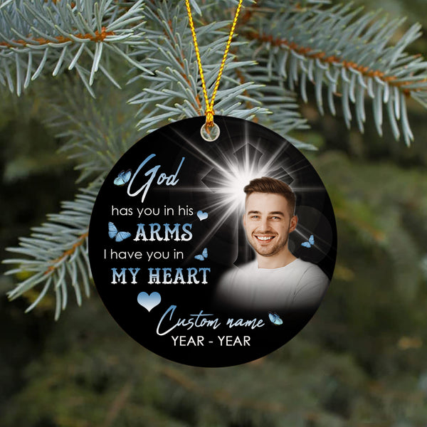 Personalized Memorial Ornament For Dad Mom Remembrance Gift For Loss Of Loved One Son Brother ODT56