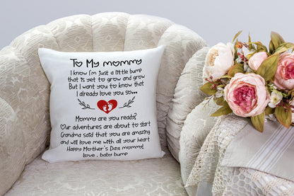 Mom To Be Cute Pillow (Insert Included) First Mother's Day Gift To My Mommy Throw Pillow 1-side Print| NPL111