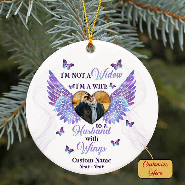 Husband Remembrance - Personalized Memorial Ornament, Christmas in Heaven, In Memory Home Decor for Loss of Husband, Gift for Widow| NOM41