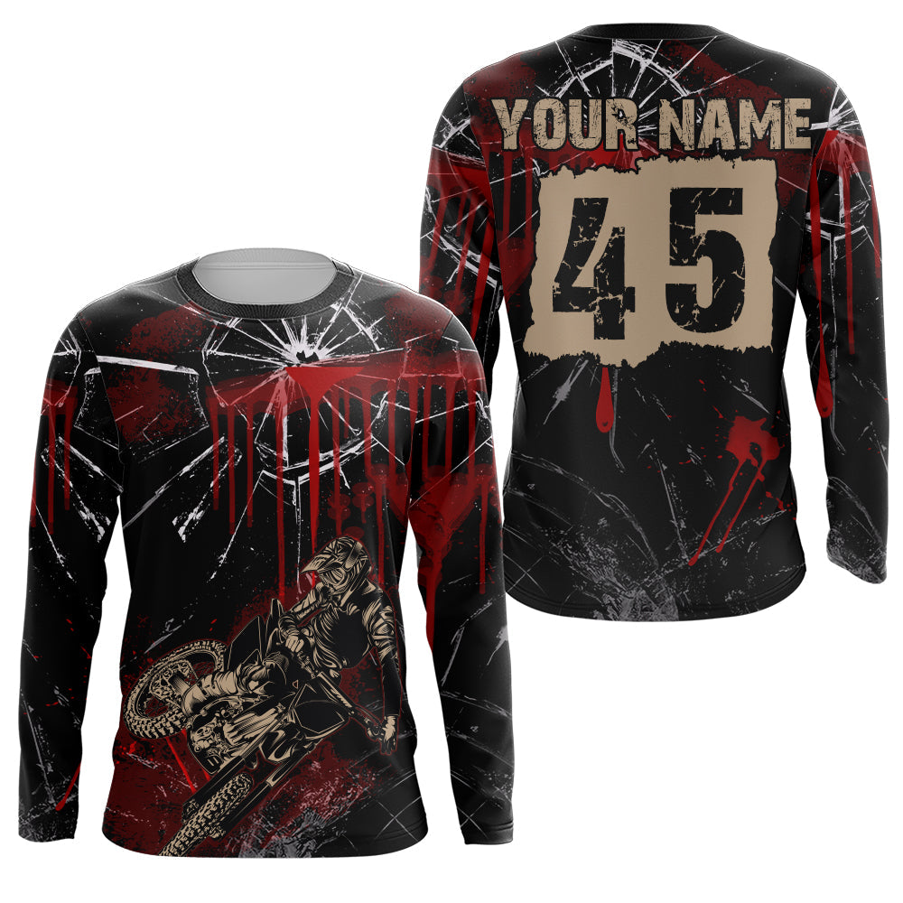 Custom Motocross Jersey Red UPF30+ Youth Men Women Xtreme Dirt Bike Shirt MX SX Racing NMS1357