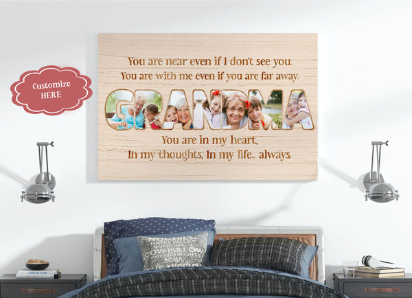 Personalized Memorial Gifts for Loss of Loved One Personalized Canvas for Grandpa Grandma Custom Photo VTQ03