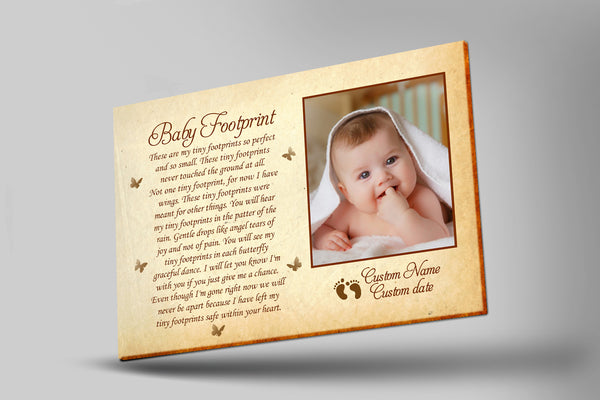 Memorial Canvas Personalized| Baby Footprint | Loss of Baby, Loss of Child, Infant Loss, Toddler, Child Loss Memorial Gifts| Remembrance Sympathy Gift for Grieving Mom| T1062