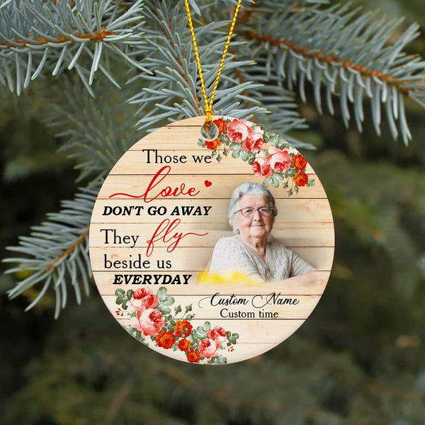 Personalized Memorial Ceramic Ornament with Picture Christmas Sympathy Gift for Loss of Loved One NOM261