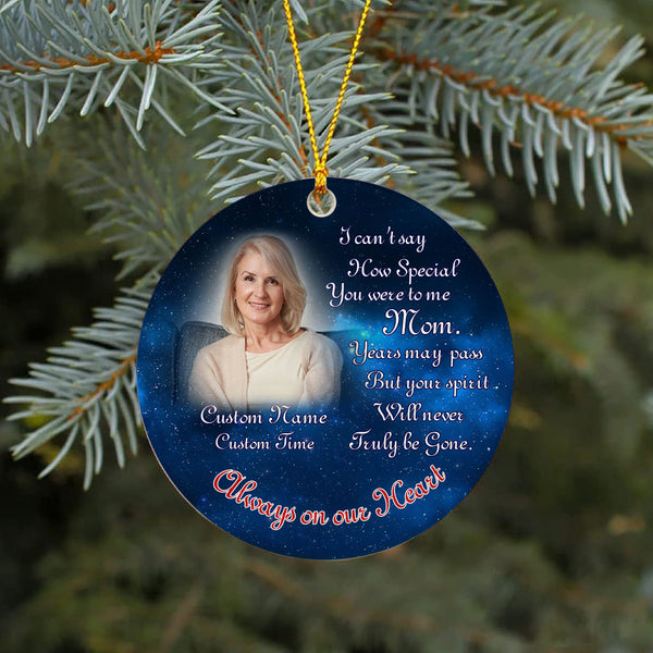 Mom memorial ornament, mother bereavement ornament, sympathy gift, remembrance ornament for loss| ONT66