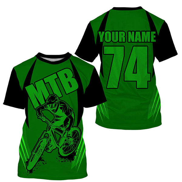 MTB jersey kids adult Green mountain bike shirt UPF30+ cycling jersey boys girls downhill clothes| SLC253