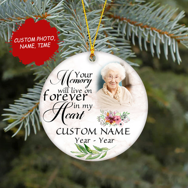 Memorial Ornament Personalized Christmas Sympathy Gift For Loss Of Mom Dad Remembrance Home Decor ODT46