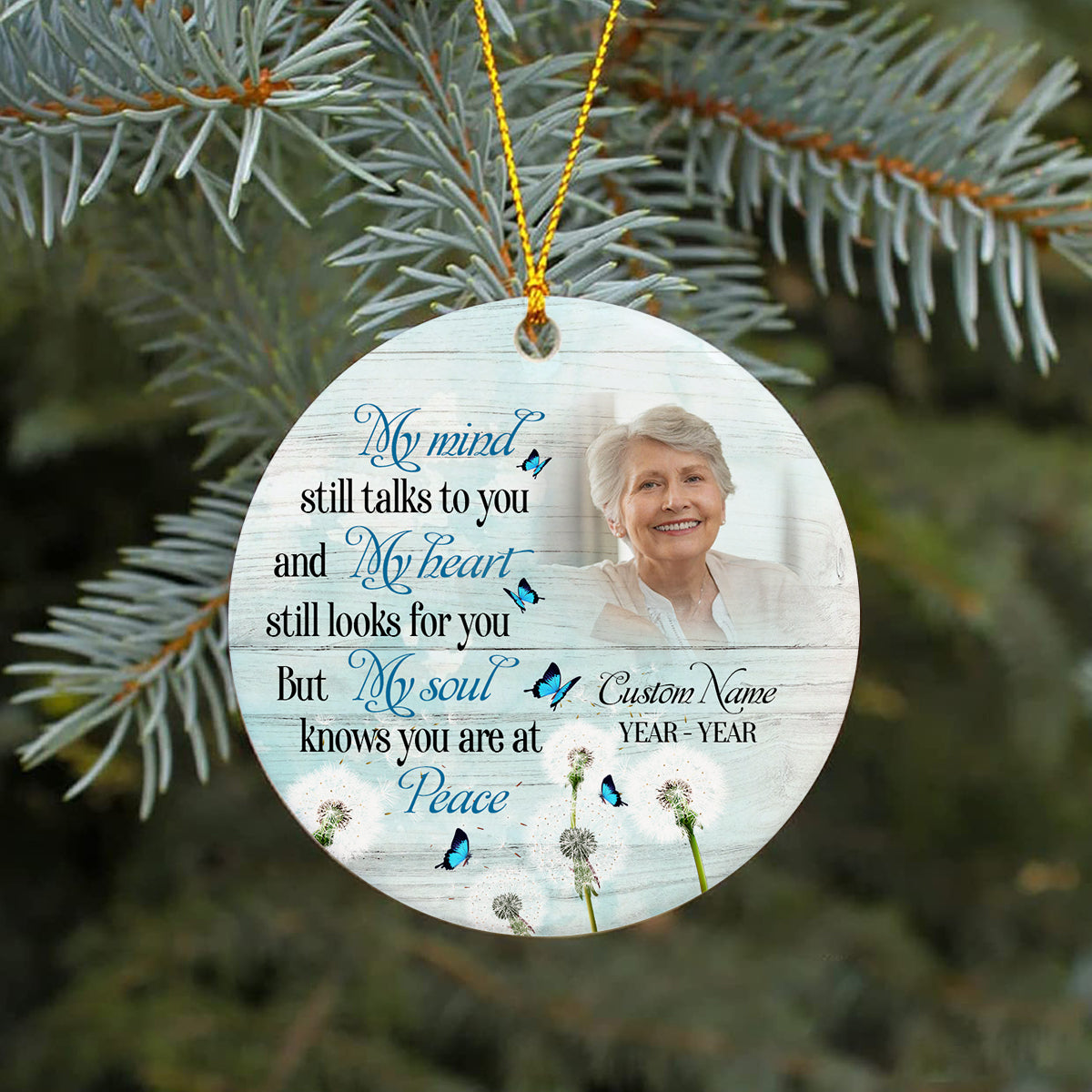 Memorial ornament, angel at peace, keepsake ornament for loss, sympathy gifts, in loving memory| ONT71