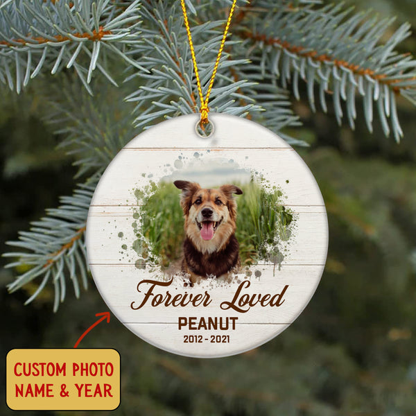 Pet Memorial Ornament - Forever Loved, Pet Loss Ornament, Custom Remembrance for Loss of Dog, Loss of Cat, Sympathy Gift for Dog Owners| NOM112