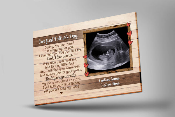 Personalized Canvas for New Dad| Daddy Are Ready| First Father's Day Gift for Husband, Expecting Dad| JC868