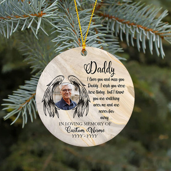 Dad memorial ornament - angel wings ornament, Dad in Heaven, remembrance ornament loss of Father| ONT109