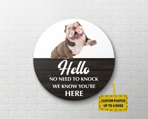 Personalized Pet Image Door Hanger| Custom Pet Picture Door Decor| Dog Welcome Sign Dog Lover Round Door Hanger| Funny Dog Door Hanger with Picture| Christmas Decoration JDH29