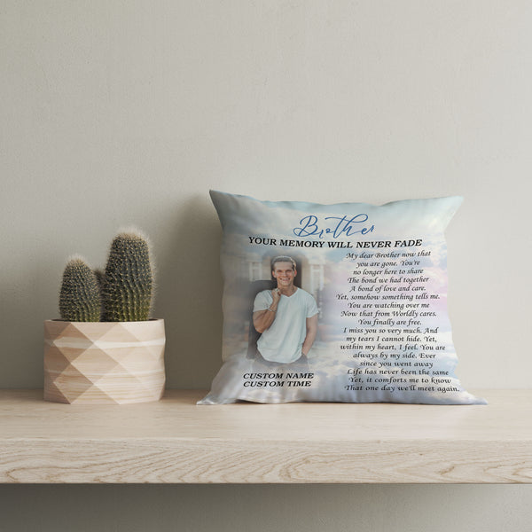 Brother Memorial Pillow Personalized Remembrance for Loss of Brother in Heaven All-over Print Suede Case NPL74