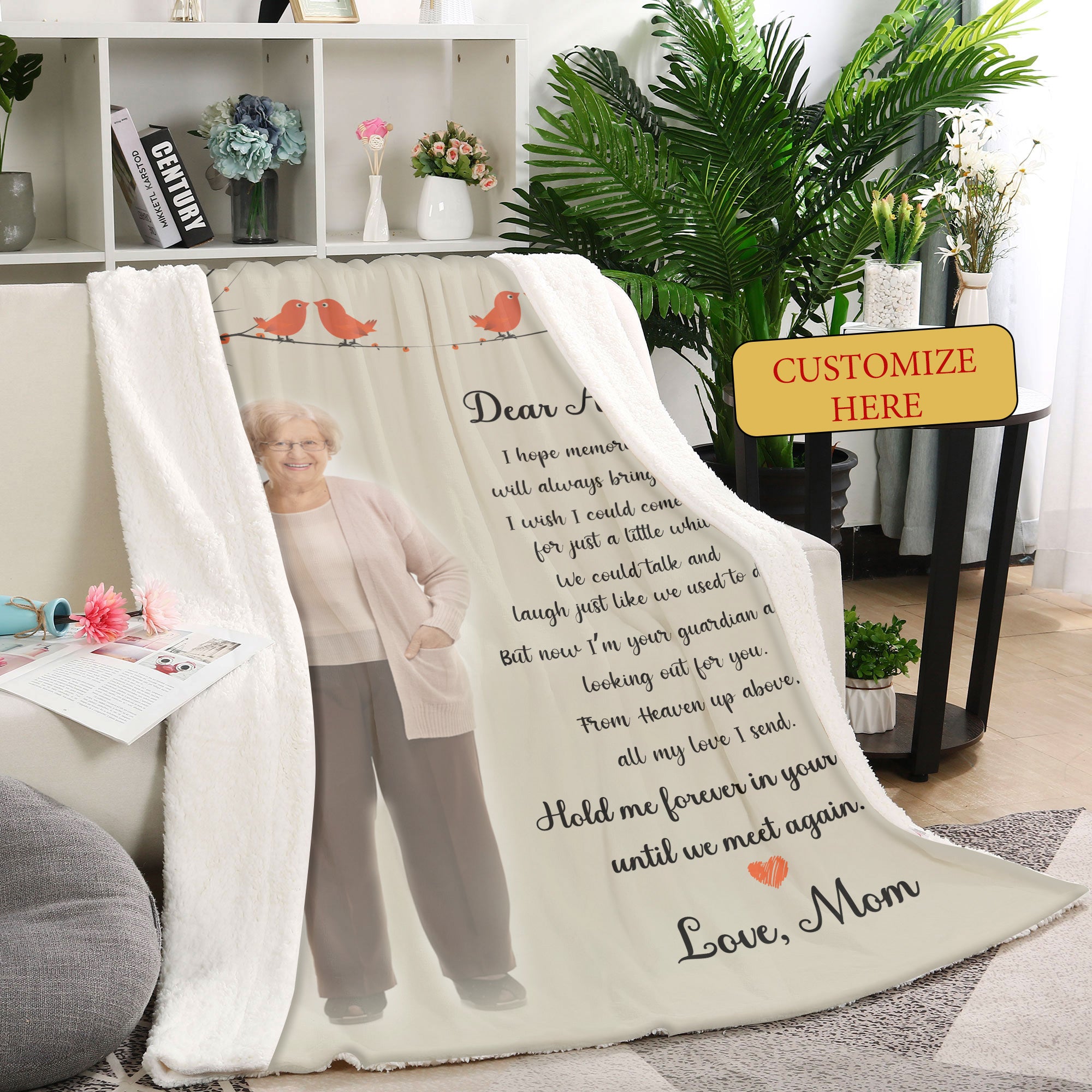 Personalized Throw Blanket Memorial, Mom Memorial, Memorial Gift