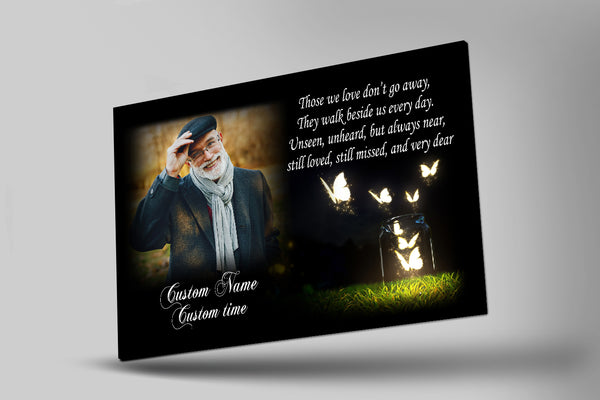 Remembrance Personalized Canvas, Sympathy Gifts for Loss of Dad Mom, Memorial Gifts for Loss of Loved One - VTQ123