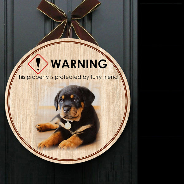 Personalized Dog Door Hanger| Funny Warning Welcome Sign for Dog Lover, Custom Dog Wooden Door Hanger, Front Door Decor for Dog Lover| JDH57