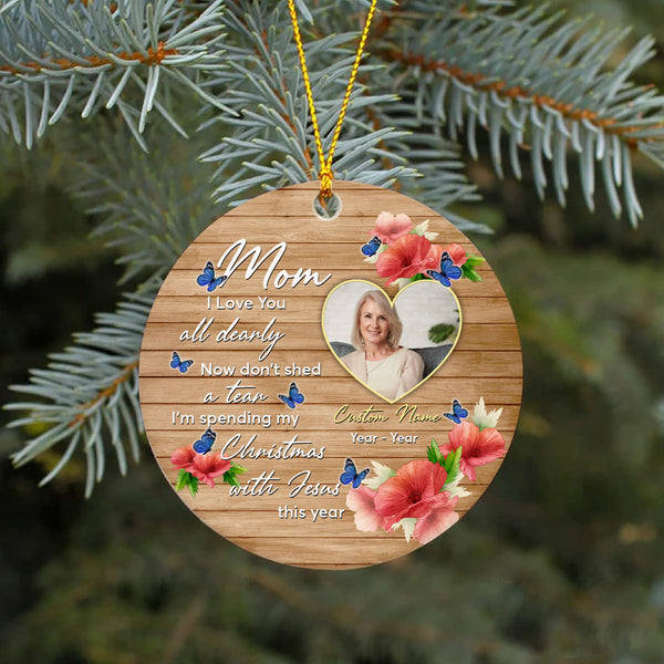 Mom memorial ornament, remembrance ornament loss mom in heaven, angel mother bereavement ornament| ONT95