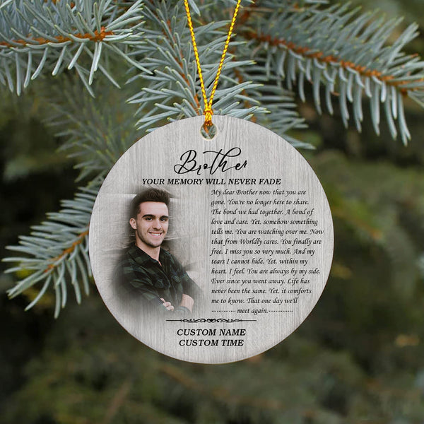 Brother Memorial Ornament - Brother in Memory, Christmas in Heaven, Brother Remembrance Home Decor, Memorial Gift for Loss of Brother| NOM185