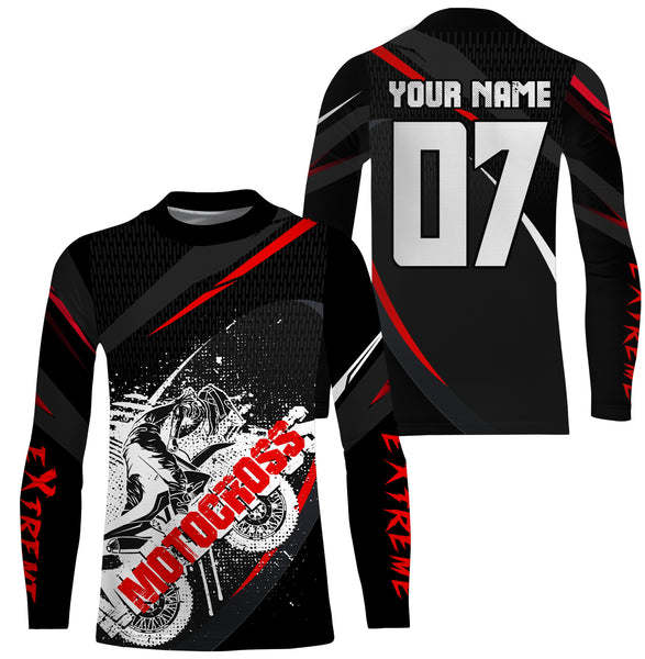 Personalized Extreme Motocross jersey UPF30+ kid adult biker dirt bike racing long sleeves NMS1104
