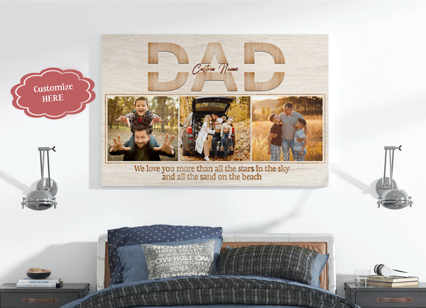 Custom Canvas Dad Photo| Father's Day Gift for Husband, Sentimental Gift for Father, Dad Birthday| JC876