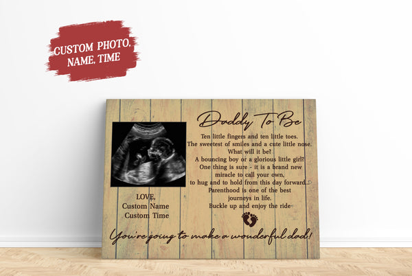 Custom Canvas Daddy To Be| Father's Day Gift for New Dad, Expecting Dad, 1st Time Dad Gift for Husband| JC870