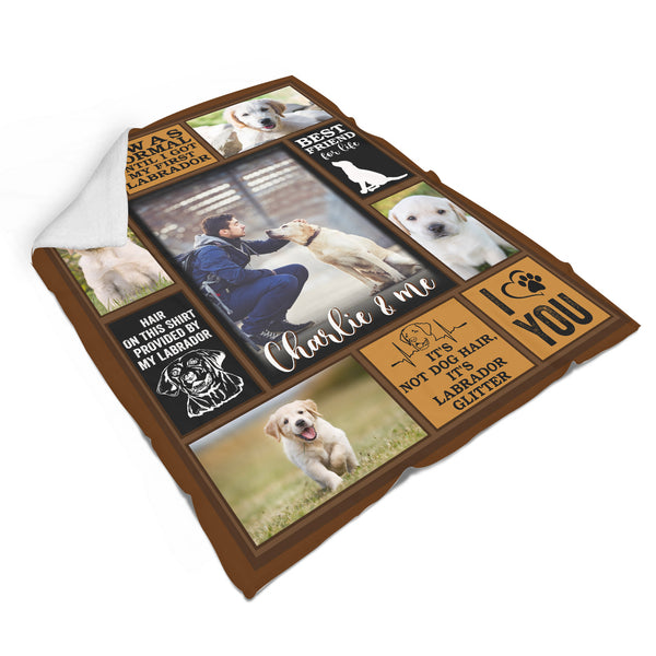 Personalized Labrador Retriever Blanket, Custom Photo Collage Dog Blanket| Best Friend For Life Fleece Blanket| Gift for Dog Mom Dog Dad Dog Lover Labrador Retriever Lover| JBD333