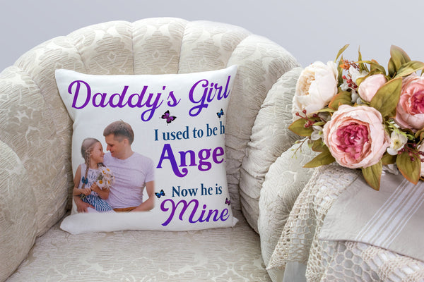 Daddy's Girl Personalized Memorial Pillow Dad Remembrance in Heaven Sympathy Gift for Daughter 1-side| NPL84