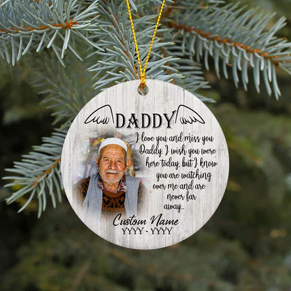 Dad memorial ornament, my angel dad, memorial Christmas ornament, sympathy ornament for loss of dad| ONT08