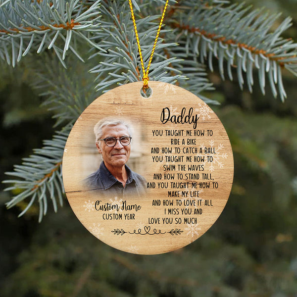 Dad remembrance personalized memorial ornament, angel dad, Christmas in heaven, in memory of father| ONT18