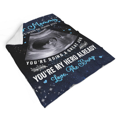 Mom To Be Blanket Personlized Sonogram Photo, First Mother's Day Gift for Expecting Mom, 1st Time Mother N2540