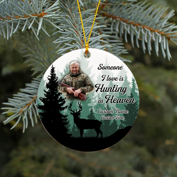 Christmas Ornament, Sympathy gift for loss of loved one, Gone hunting in Heaven Memorial Ornament - OVT15