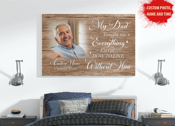 Personalized Memorial Gift for loss of Dad loving memory deepest sympathy canvas for loss of Dad VTQ99