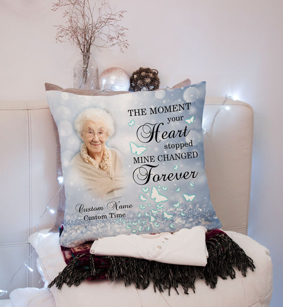 Personalized Memorial Pillow, Sympathy Gift for Loss of A Loved One in Heaven 1-sided Print Pillow NPL173