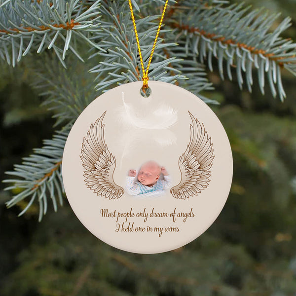 Baby Memorial Ornament - Angel Baby Custom Photo, Remembrance for Loss of A Child, Sympathy Gift, Infant Loss Bereavement Condolence| NOM159