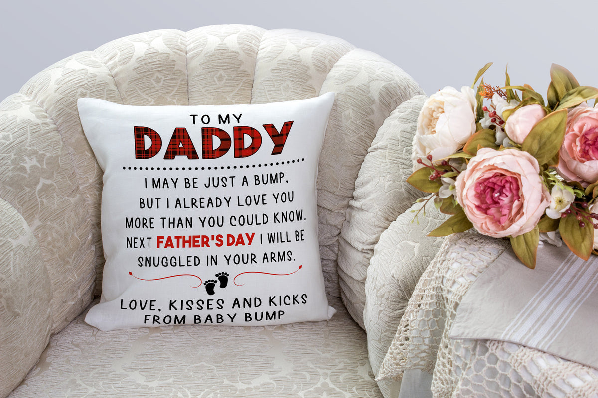 Dad to Be Pillow (Insert Included) First Father's Day Gift for New Dad from The Bump 1-side Print Case| NPL93