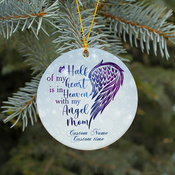 Mom Memorial Personalized Ornament - Mom in Heaven Remembrance, Memory Sympathy Gift Loss of Mother NOM263