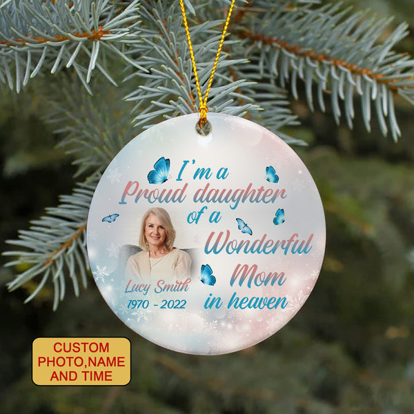 Personalized Mother Ornament| Mom in Heaven Remembrance Ornament for Loss of Mother on Christmas OP102