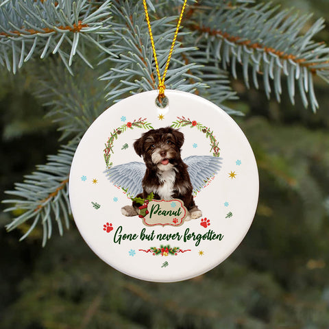 Pet Memorial Ornament Custom Photo - Gone But Never Forgotten| Pet Loss Christmas Ornament, Remembrance for Loss of Dog, Loss of Cat, Sympathy Gift for Dog Owners| NOM16