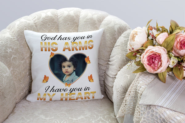 Personalized Memorial Pillow Have You in My Heart Remembrance A Loved One Sympathy Gift 1-side Print| NPL85