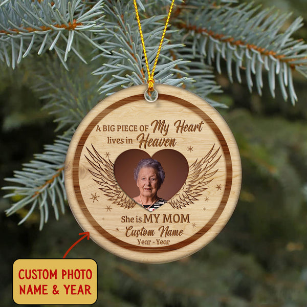 Mom Memorial Ornament - In Loving Memory of Mom, Christmas in Heaven, Christmas Remembrance Home Decor, Memorial Gift for Loss of Mother| NOM101
